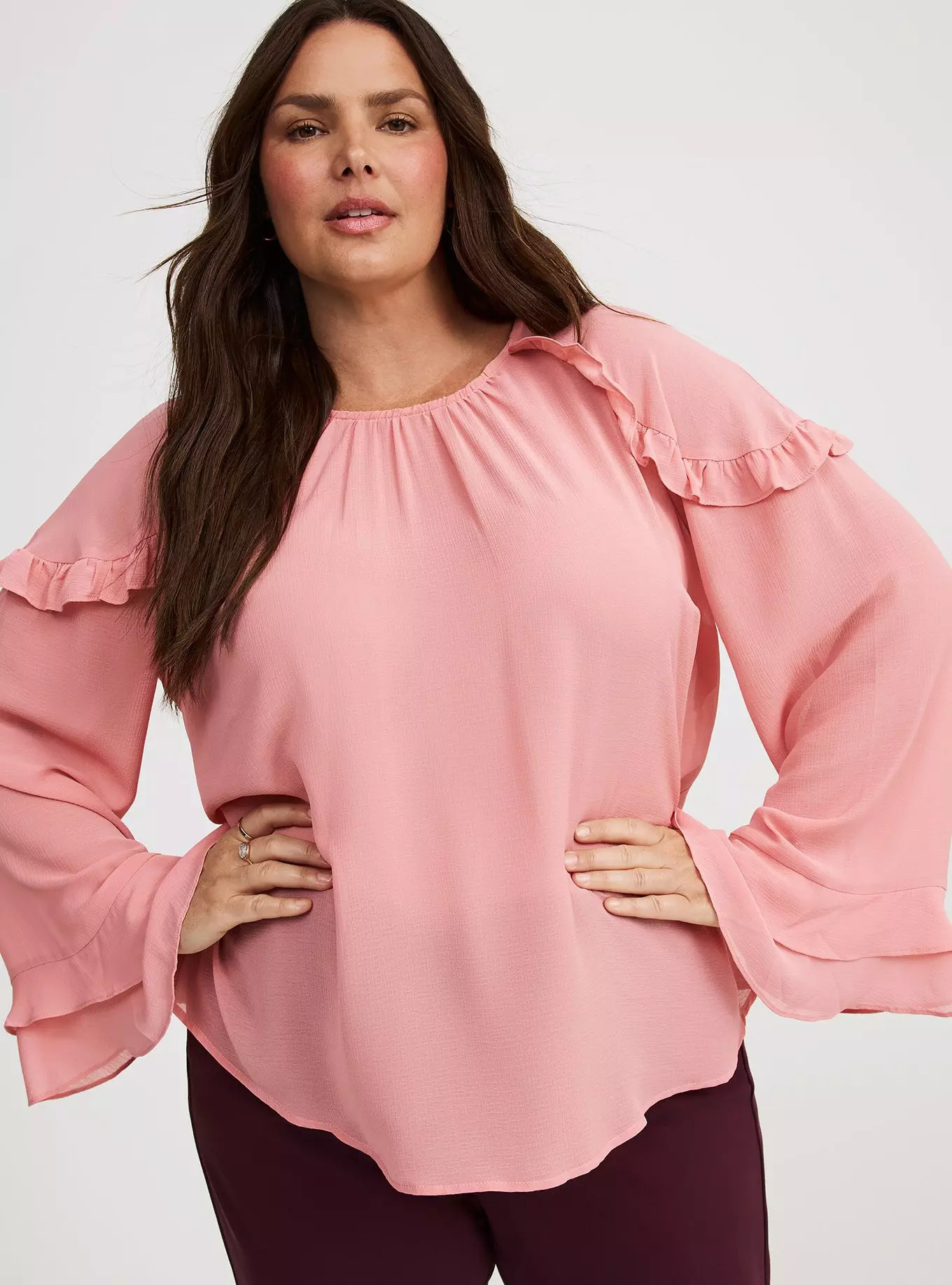 Chiffon Ruffle Sleeve Blouse | Torrid (US & Canada)