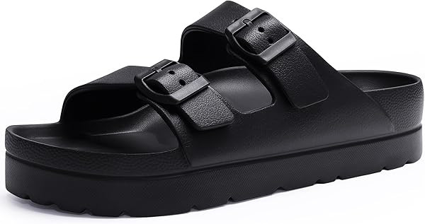 Goosecret Women's Platform Sandals with Arch Support, Chunky Lightweight Foam Slip on Slides, Com... | Amazon (US)