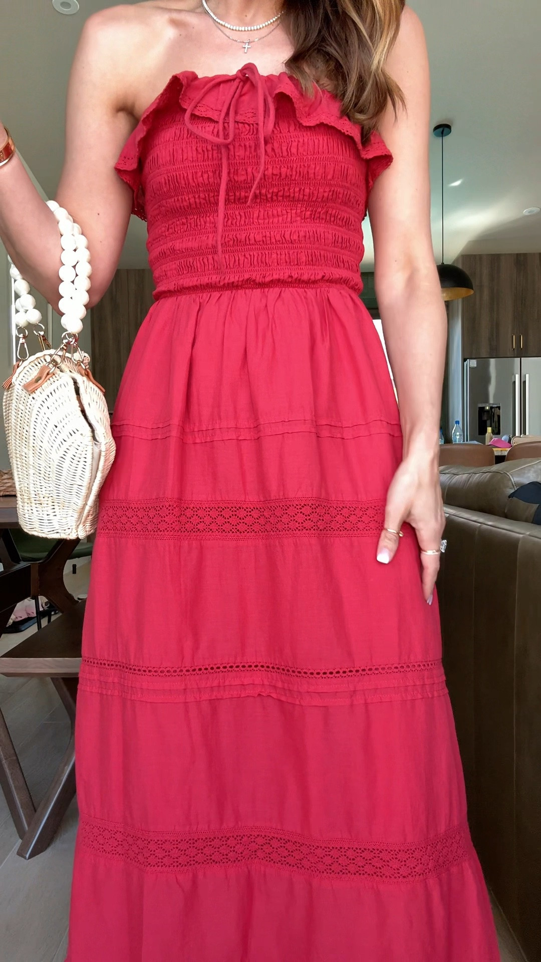 My Zion dinner outfit tonight! Did a quick change after hiking! Wearing XS in maxi dress. Summer dress. 4th of July dress. 4th of July outfit. Summer dress. Summer outfit. Jelly heels - I did a 6 because I didn’t see 6.5 and they fit. Shell purse.

#LTKootd