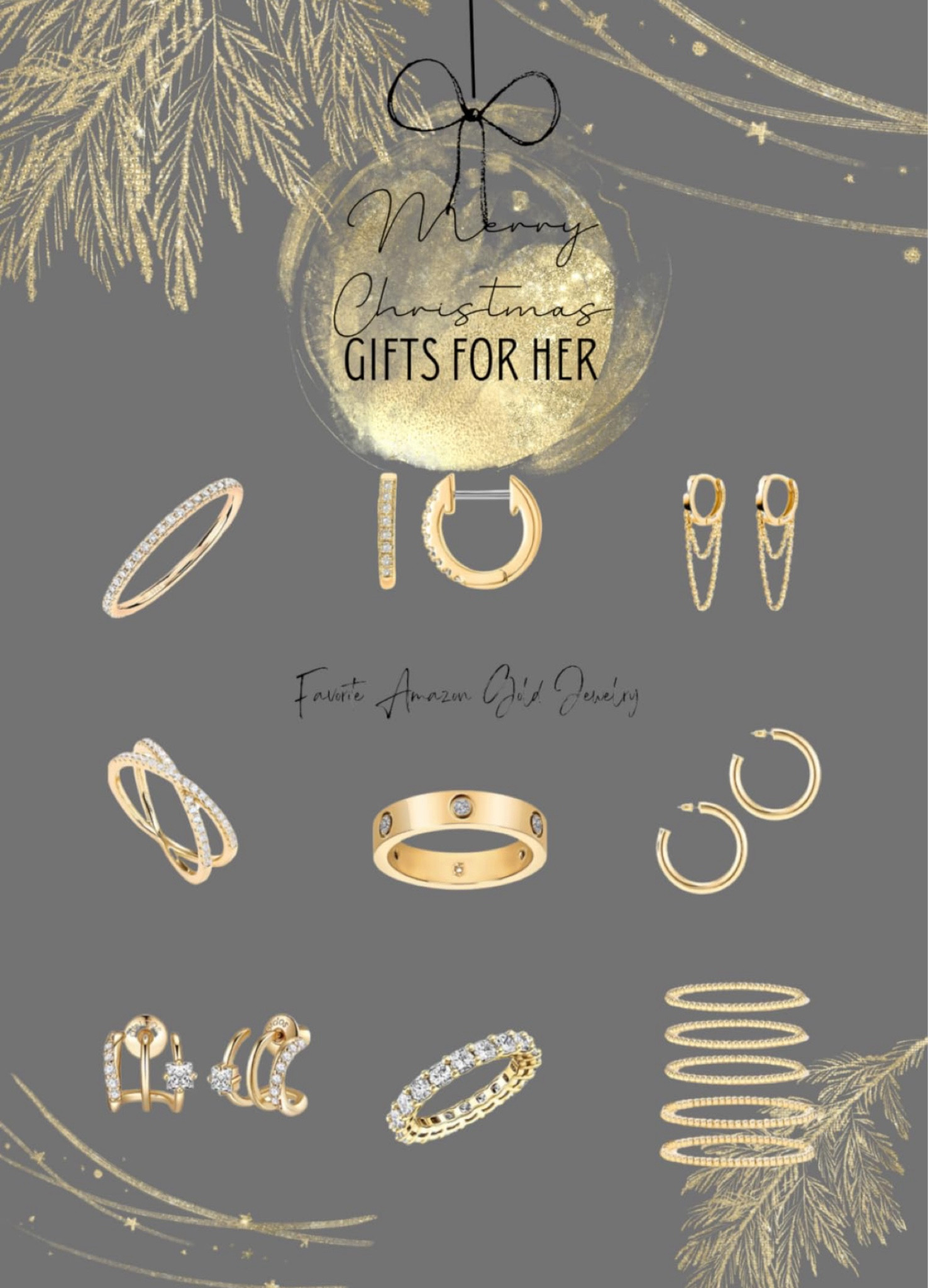 Dazzle this Christmas! Elevate your holiday style with stunning earrings, bracelets, and rings. The perfect stocking stuffers await! #ChristmasJewelry #GiftGuide #HolidaySparkle #GoldJewelry #LTKJewelry #GoldRings #GoldBracelets #GoldEarrings #Trending #Jewelry #GiftsForHer #GiftGuideForHer

#LTKGiftGuide #LTKfindsunder50 #LTKHoliday