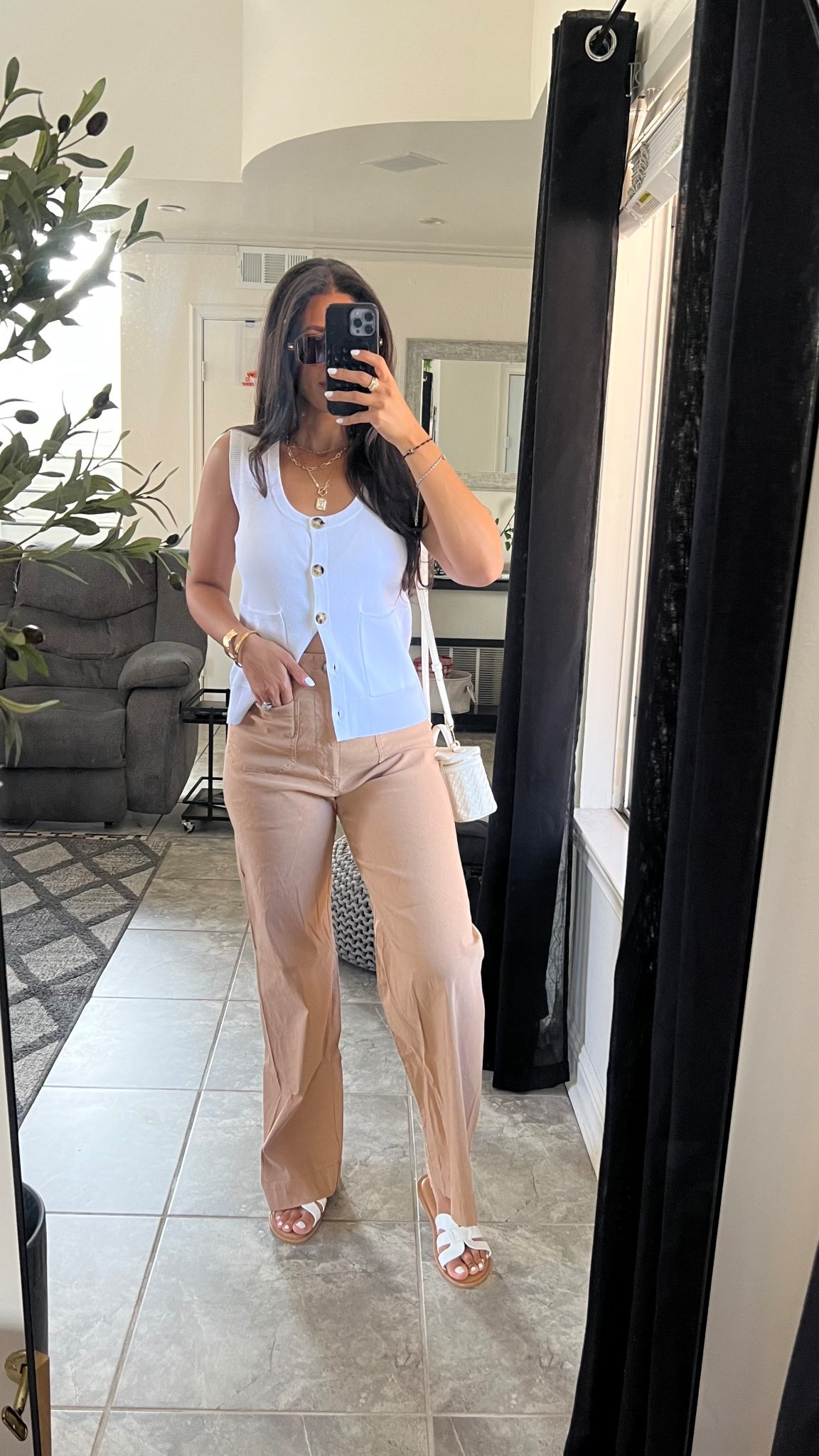 Amazon vest top size small 
Anthropologie pants size 

#LTKFindsUnder50 #LTKSummerEdit #LTKStyleTip