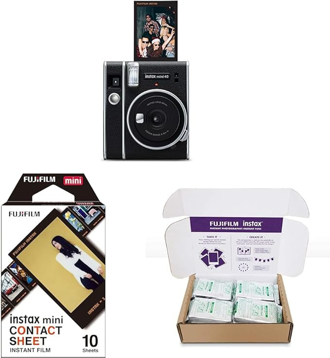 Fujifilm Instax Mini 40 Instant Camera & Instax Mini Contact Sheet Film - 10 Exposures & Instax M... | Amazon (US)