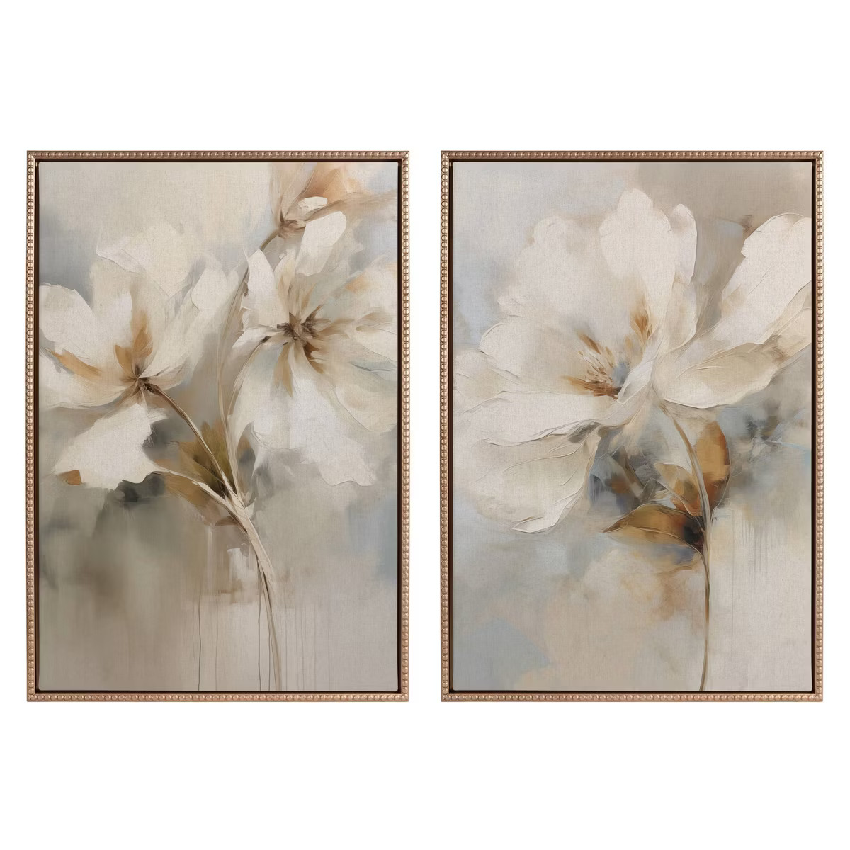 Kate & Laurel All Things Decor (Set of 2) 23"x33" Sylvie Beaded Botanical Floral 1 and 2 Framed A... | Target