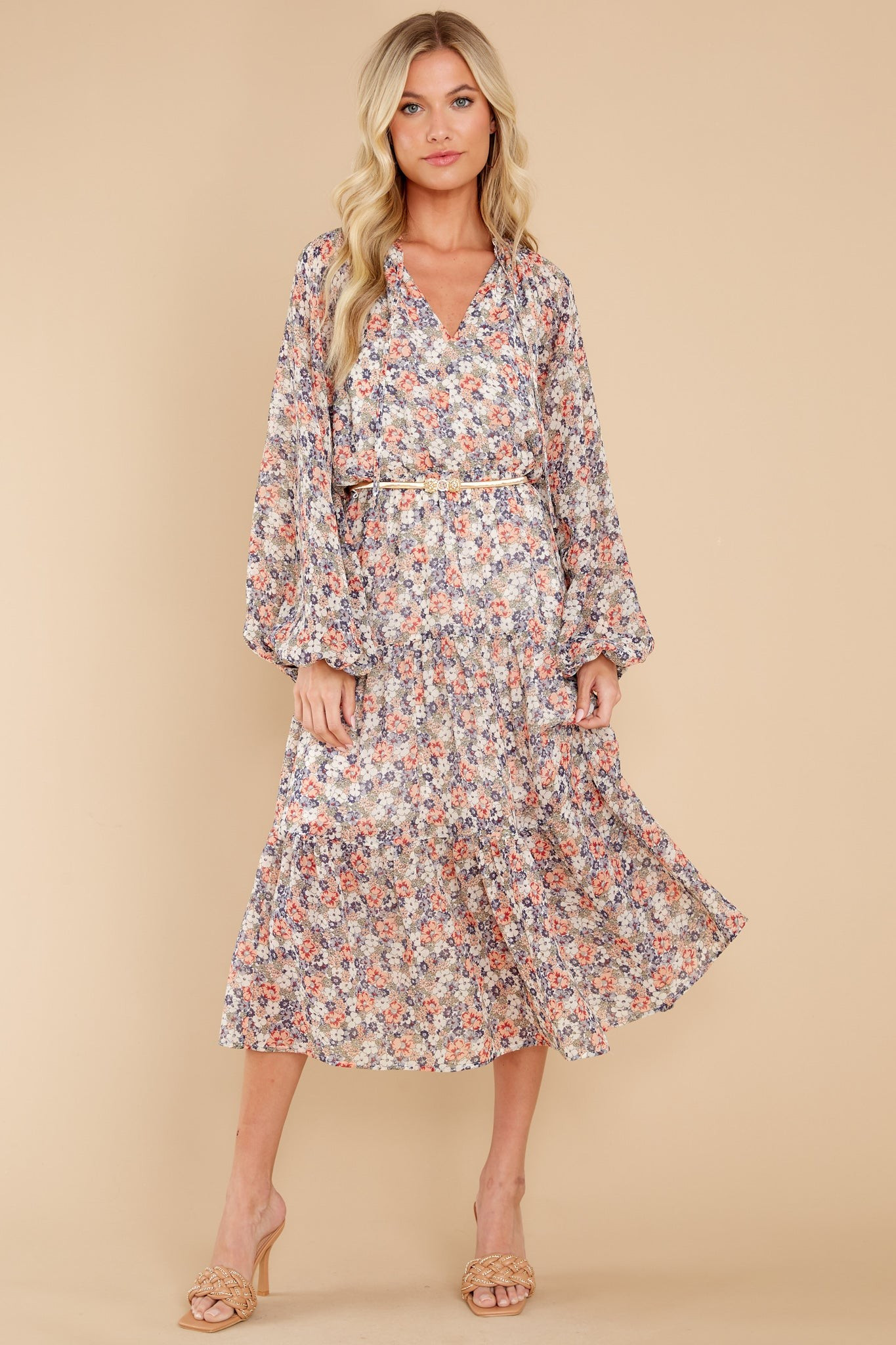 Arve Floral Midi Dress | Red Dress 