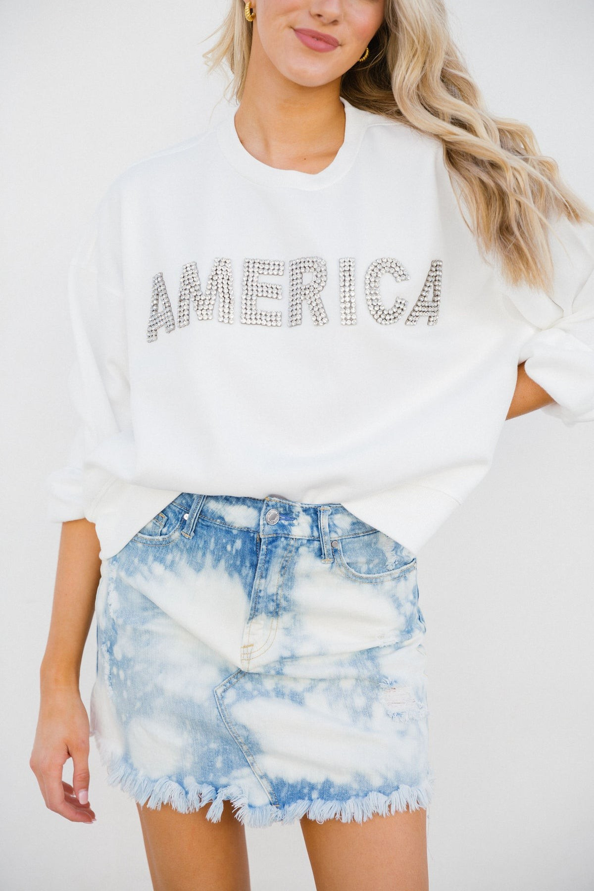 STARS ACROSS AMERICA WHITE PULLOVER | Judith March