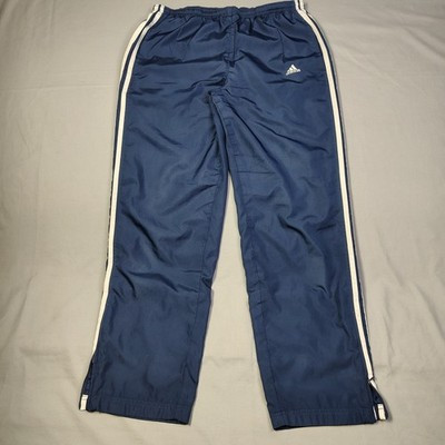 Adidas Mens Navy Blue 3 Stripe Track Pants Mesh Lined Zipper Leg AZF001 Size M | eBay US