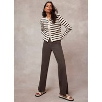 Brown Relaxed Wide Jeans | Mint Velvet