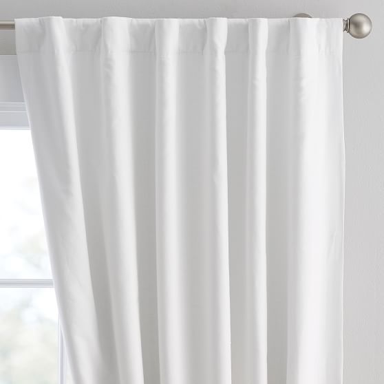 Washed Linen Blackout Curtain, 63", Ivory | Pottery Barn Teen
