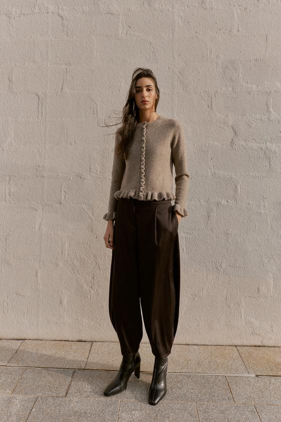 RUFFLED CARDIGAN | Zara US