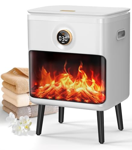 Evenchic Towel Warmer, 25L Large Luxury Towel Warmers for Bathroom with 3D Flame Screen, Auto Shut Off Even Heated Hot Towel Warmer Bucket for Towels, Bathrobes, Blankets, PJ's, Ivory White | Amazon (US)