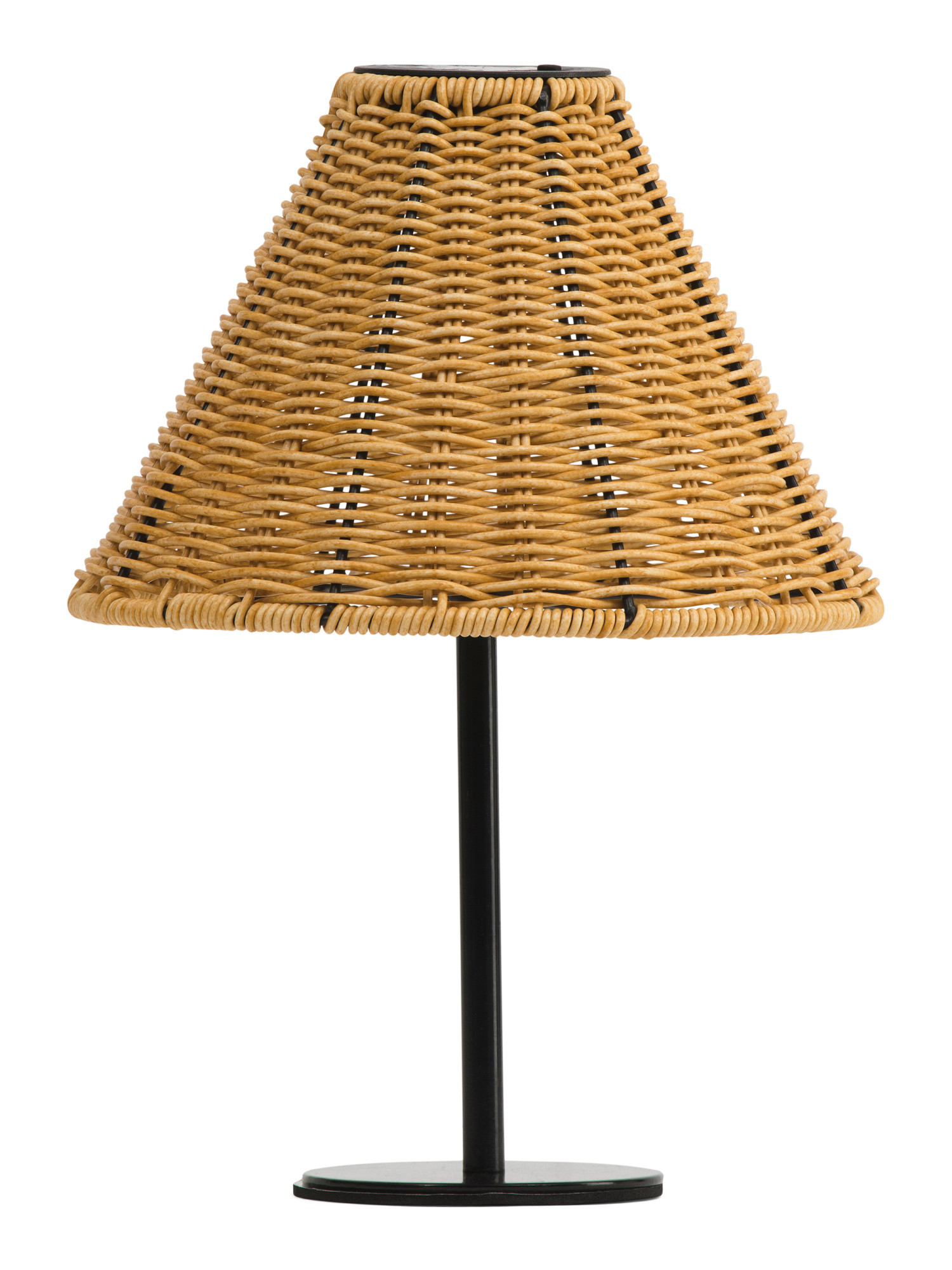 12in Plastic Rattan Outdoor Solar Lamp | TJ Maxx