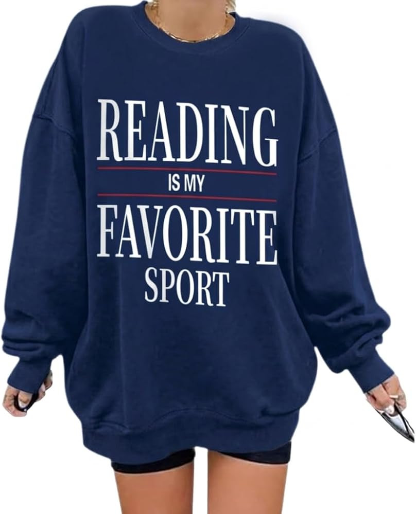Reading Is My Favorite Sport Sweatshirt Bookish Gifts for Women Book Lovers Sweatshirts Teacher G... | Amazon (US)