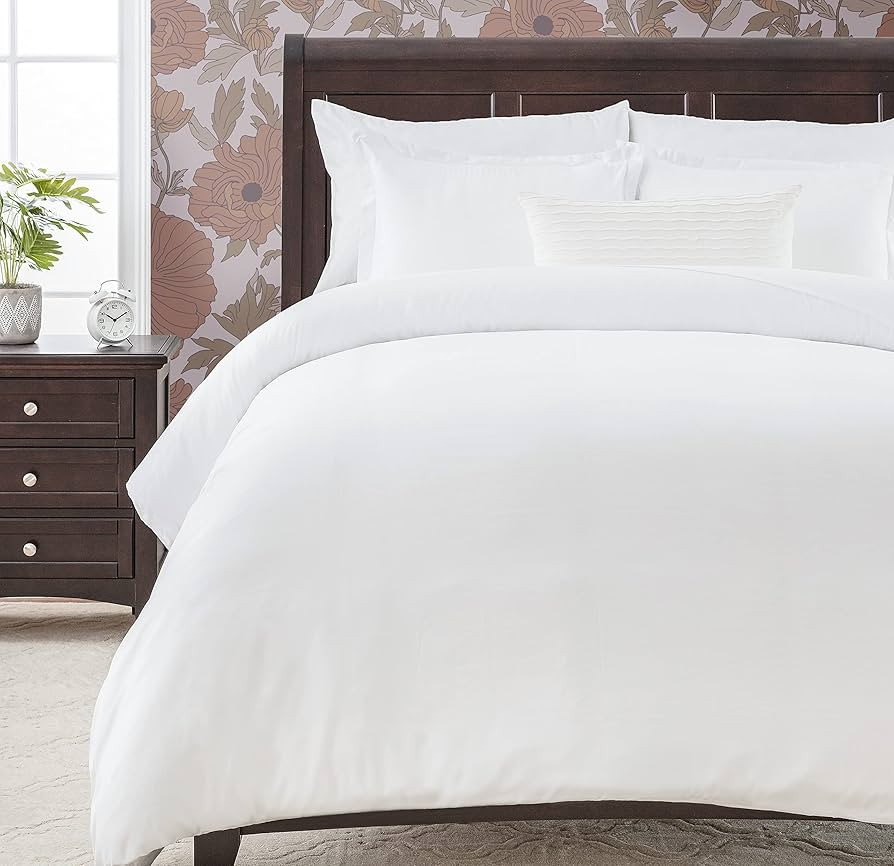 Chanasya White Duvet Cover Queen Size Comforter Bedding Cover Set 3-Piece - Lightweight Silky Sof... | Amazon (US)