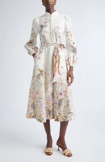 Rebellion Linen Button Midi Dress | Nordstrom
