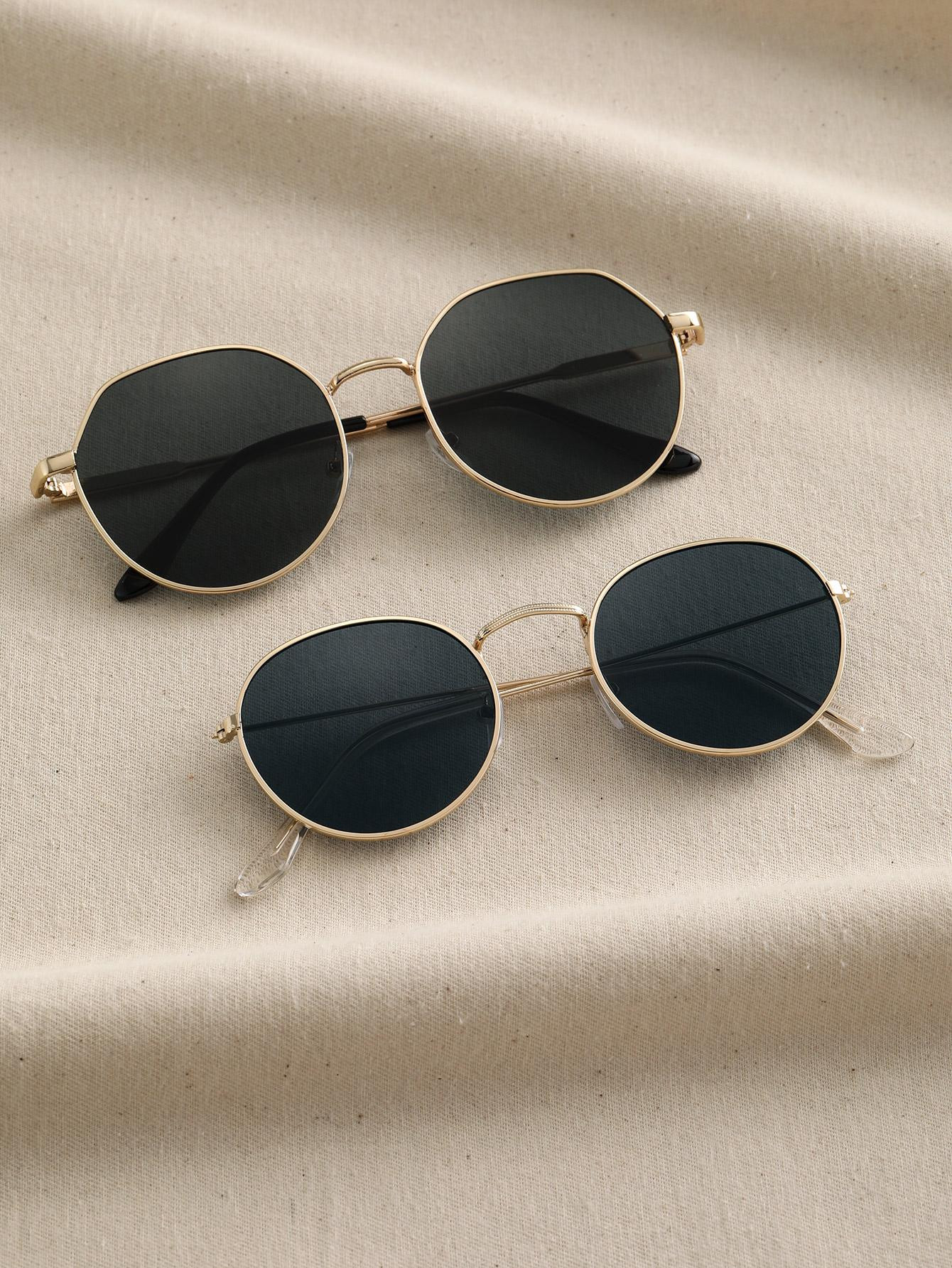 2pairs Women Round Frame Fashionable Sunglasses For Summer | SHEIN