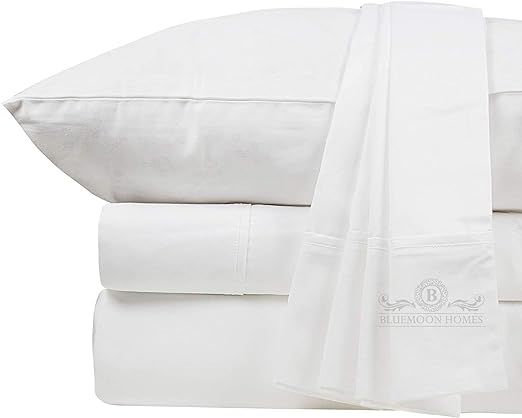 White Queen Sheets Deep Pocket 100% Cotton Egyptian 800 Thread Count Bed Sheet Set - Extra Long-s... | Amazon (US)
