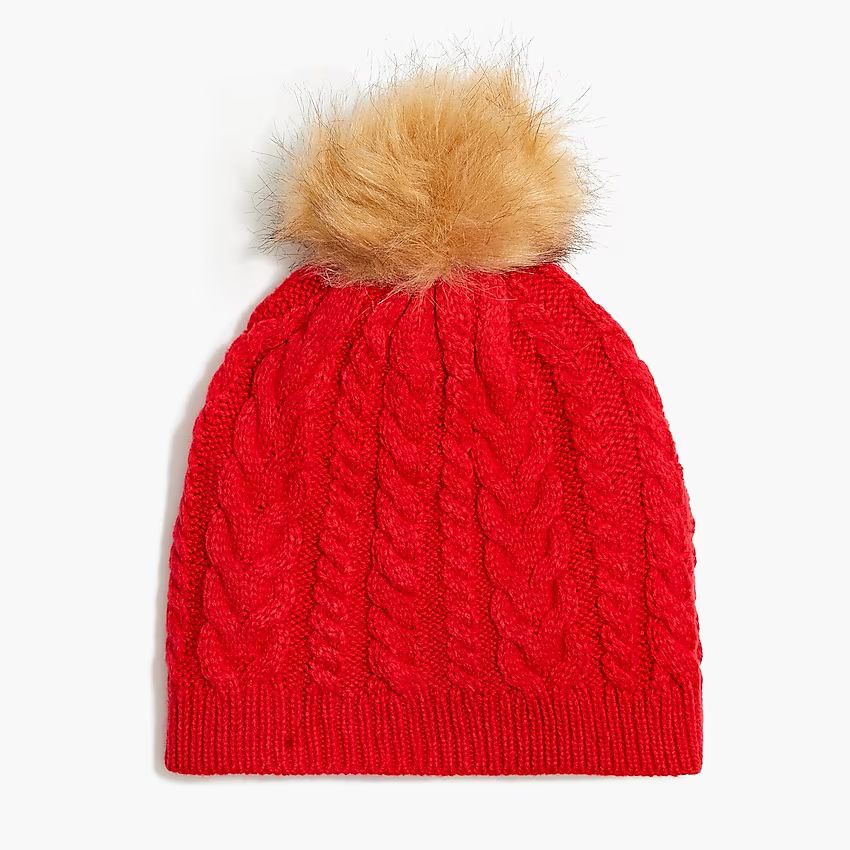 Cable pom-pom beanie hat | J.Crew Factory