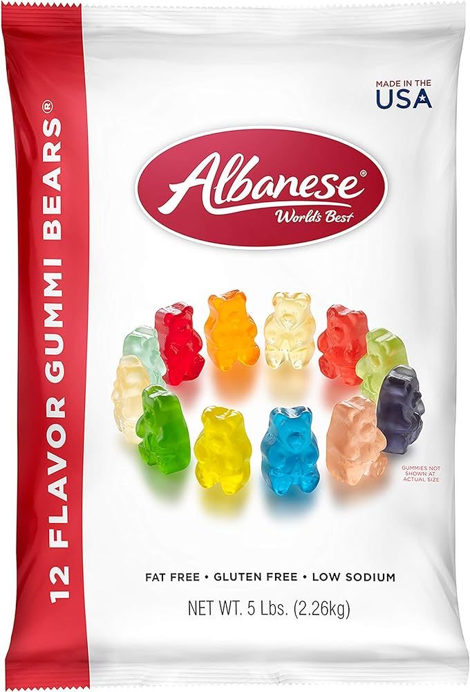 Albanese World's Best 12 Flavor Gummi Bears, 5lbs of Easter Candy, Great Easter Basket Stuffers | Amazon (US)