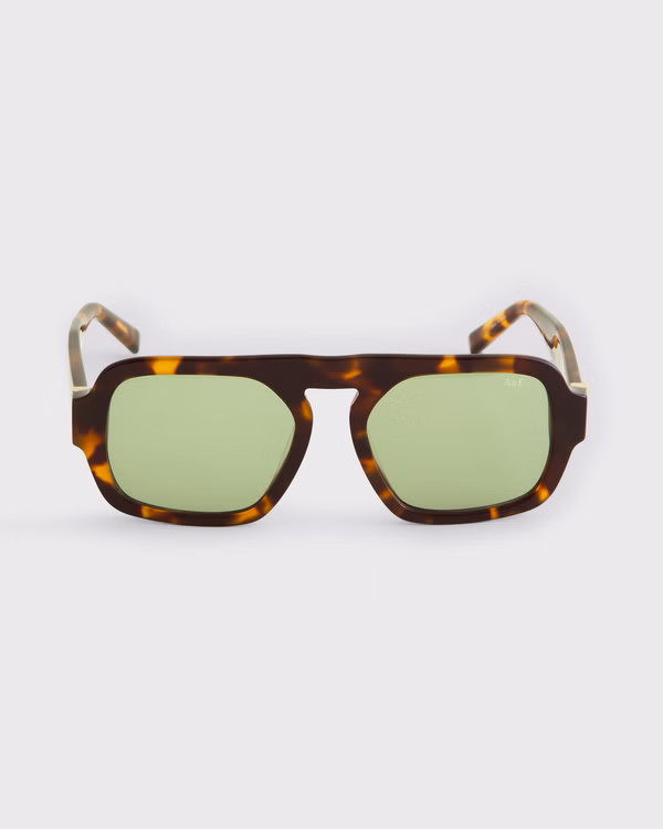 Rectangular Aviator Sunglasses | Abercrombie & Fitch (US)