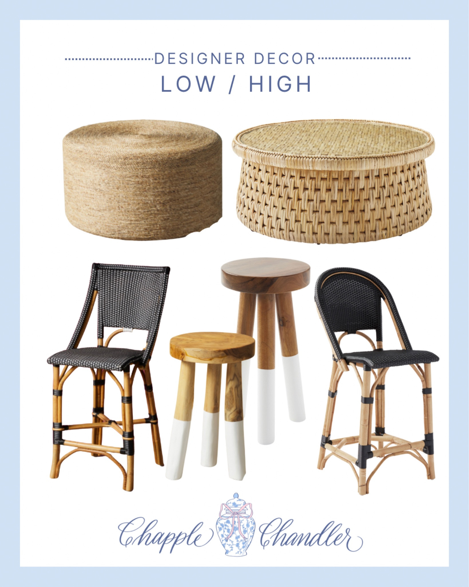 Designer Decor - low budget / high budget 

Coastal grandmother grandmillennial rattan west coast home decor coffee table end table bar cart bedside table tray 

#LTKunder100 #LTKhome #LTKSale