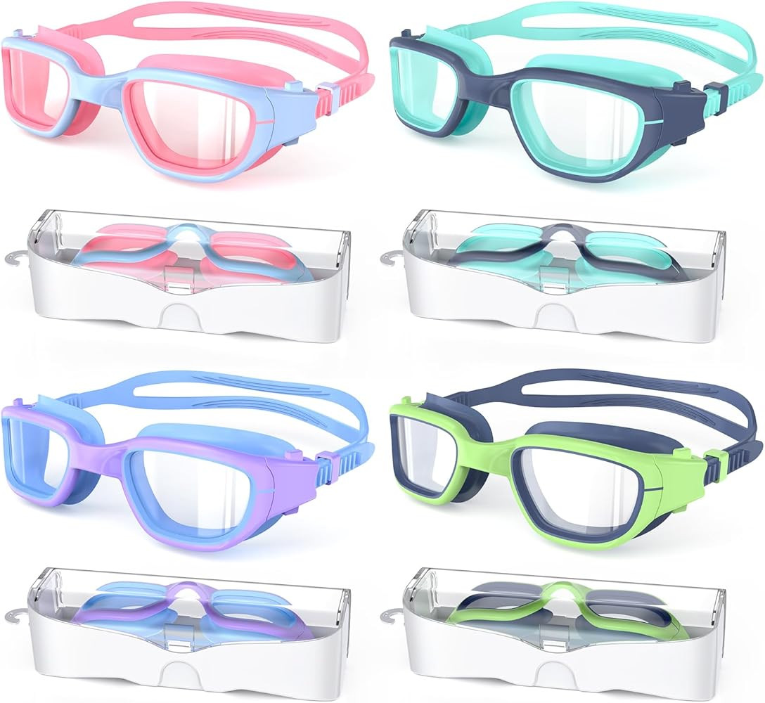 Kids Swim Goggles, Swimming Goggles for Kids 6-14, Anti-Fog UV Protection Pool Glasses for Boys G... | Amazon (US)