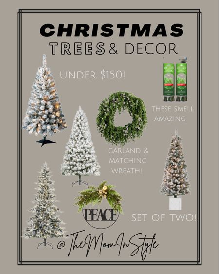 Flocked tree 
New holiday decor under $100
Holiday wreath 
Christmas trees 

#LTKSeasonal #LTKunder100 #LTKHoliday