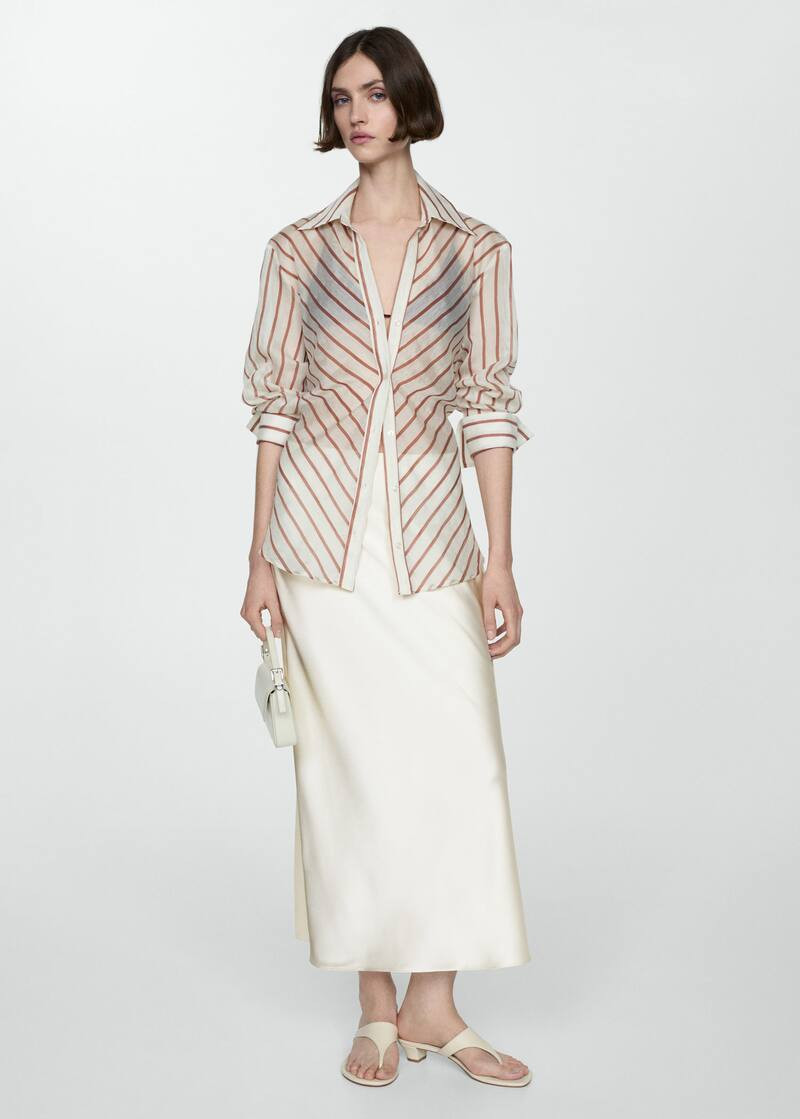 Midi satin skirt -  Women | Mango USA | MANGO (US)