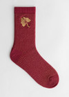 Click for more info about Embroidered Leaf Glitter Socks