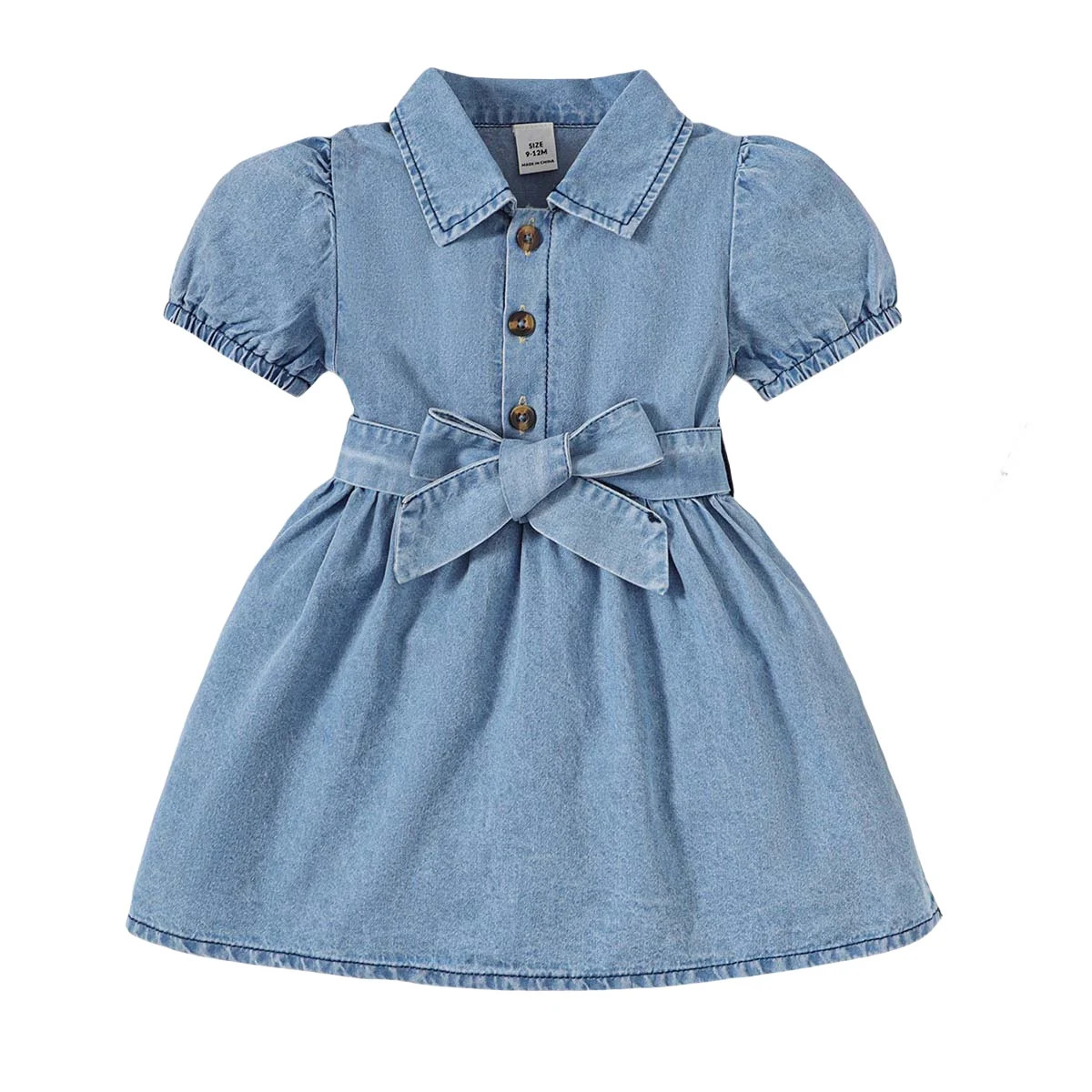 NZRVAWS Infant Baby Girl Dress 12 Months Girls Button down Short Sleeve Denim Dress 18 Months Bab... | Walmart (US)