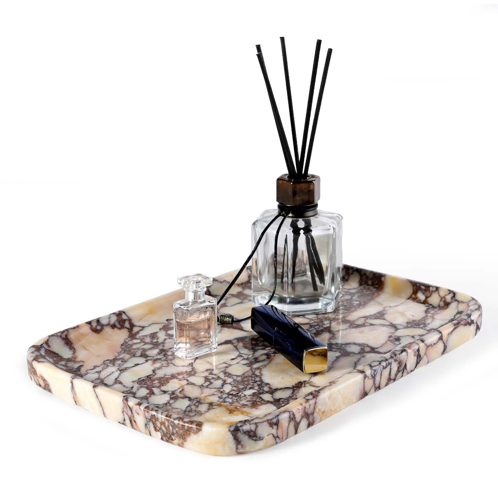 Guein Rectangle Natural Marble Tray,Calacatta Viola | Wayfair North America