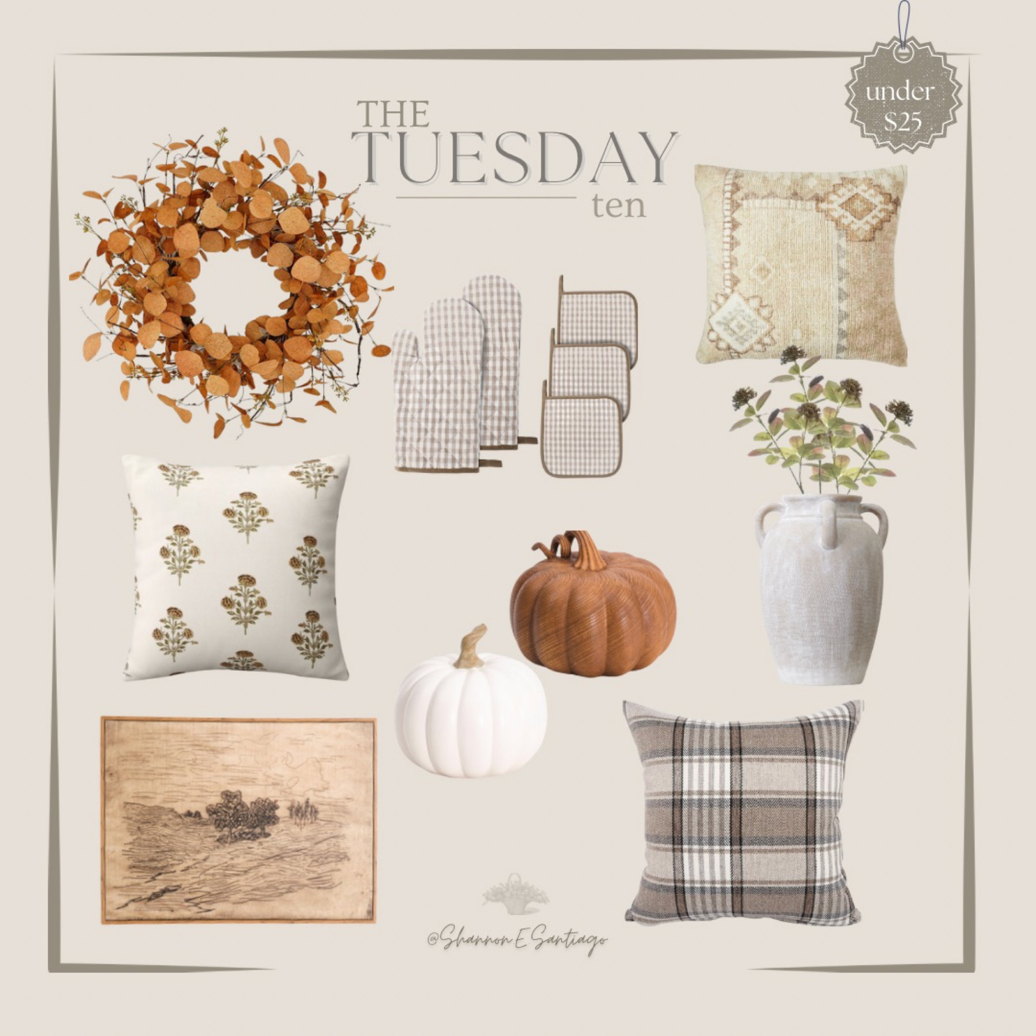 Tuesday ten; fall decor finds, budget finds, fall home decor, Amazon finds, target finds, Walmart finds, fall budget decor, vintage style, cottage core home decor 
