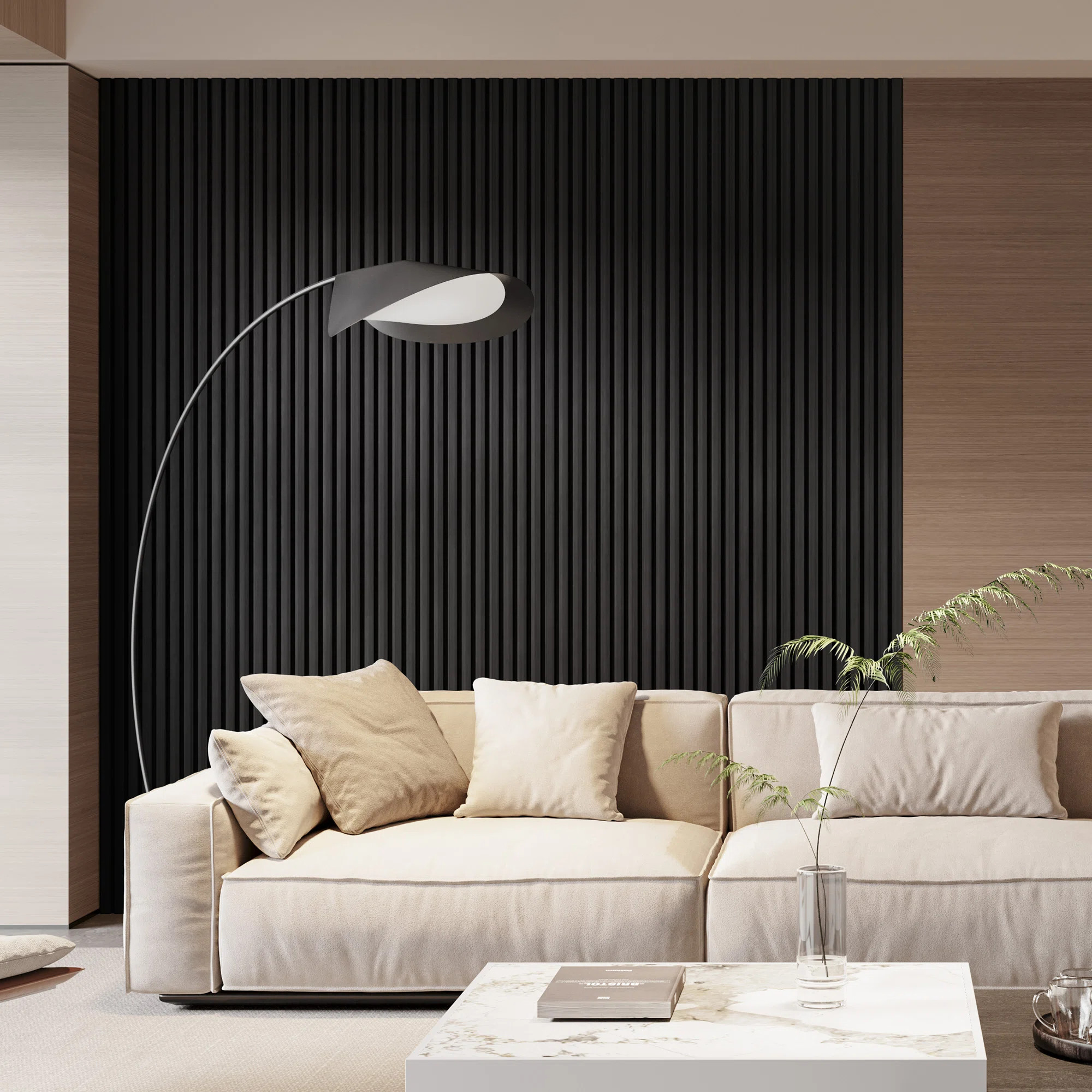 2 PCS Acoustic Slat Wall Panels, Eco-Wood Look for Home/Office Wall & Ceiling | Wayfair North America