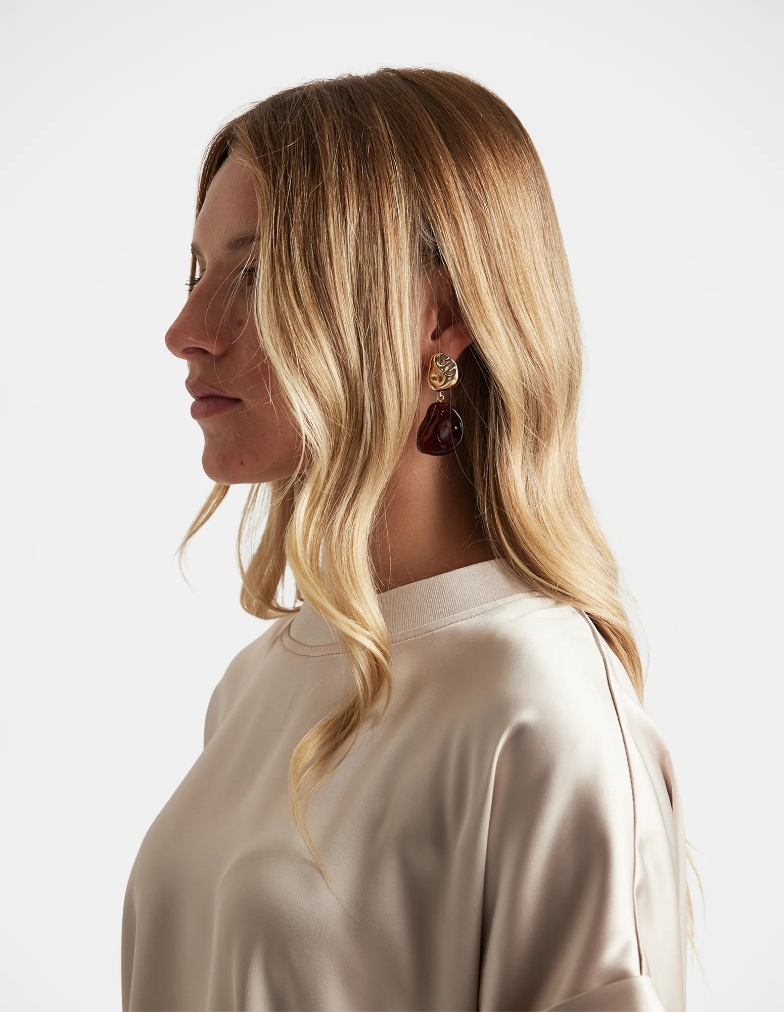 Millie Stone Teardrop Earring - Gold Multi | DECJUBA