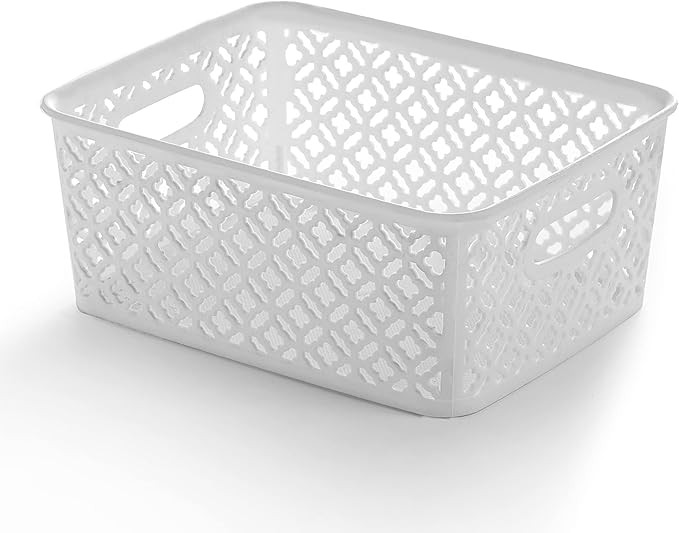BINO l Plastic Storage Bins, Medium - White l THE BLOSSOM COLLECTION l Multi-Use Organizer Bin l ... | Amazon (US)