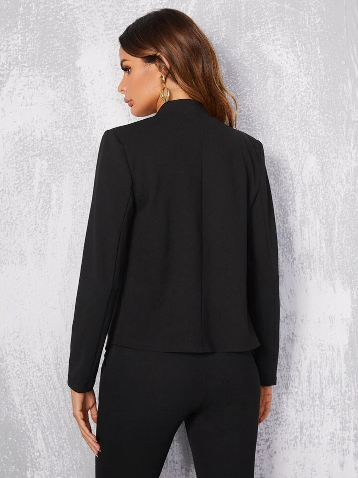 SHEIN BIZwear Ruched Cuff Single Button Blazer Workwear | SHEIN