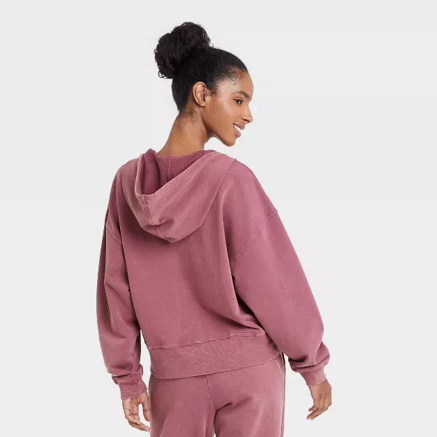 Women's Full Zip French Terry Acid Wash Hoodie - JoyLab™ | Target