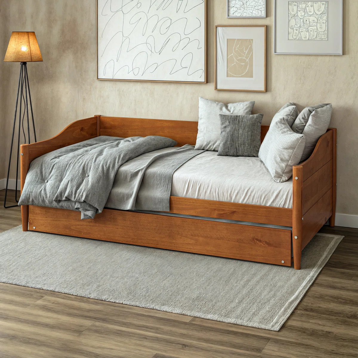 Anayelli Solid Wood Classic Daybed with Trundle | Wayfair North America
