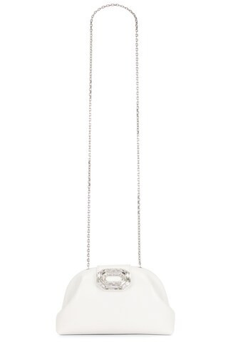 AMINA MUADDI Camelia Leather Bag In White & Silver in White & Silver - White. Size all. | FWRD 