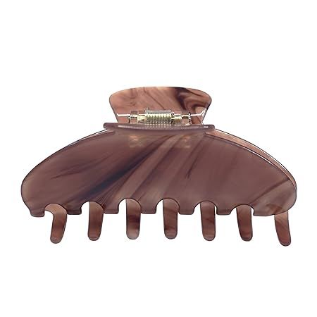 Hana Mia Everyday Durable Acetate 4 Inch Hair Claw Clip For Thick or Long Hair (Mocha), 1 Piece | Amazon (US)