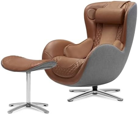 Nouhaus Classic Massage Chair with Ottoman – Caramel Leather Recliner with Percussive Shiatsu M... | Amazon (US)