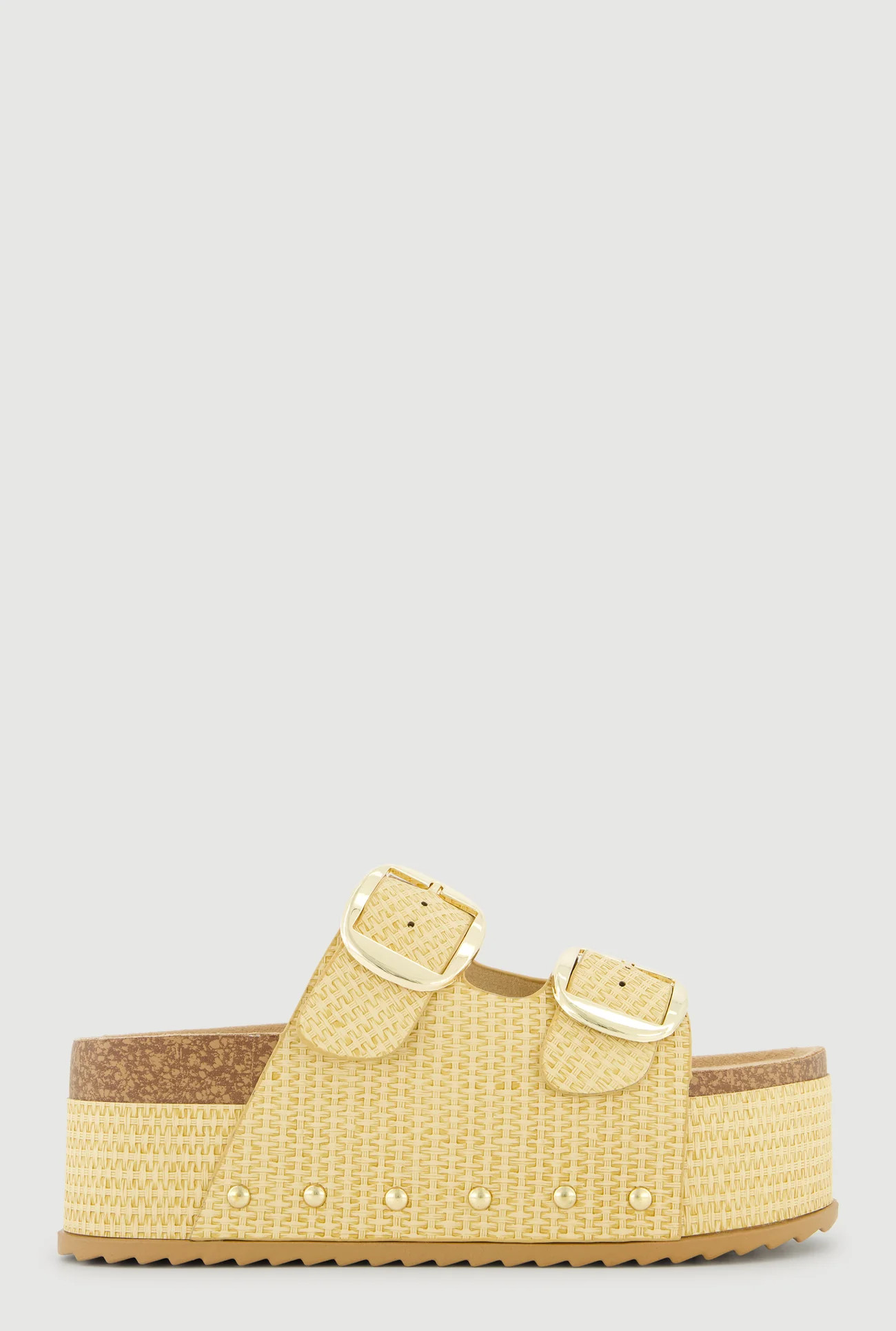 Double Band Platform Footbed Sandals | Rainbow Shops