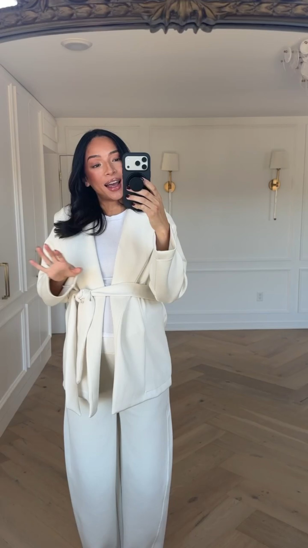 Comfy Winter Outfit 🤍 Extra 30% OFF this wrap cardigan! Wearing size M cardigan and size M Tall barrel leg pants - this material is so comfortable, lightweight and buttery soft! 

Loungewear 
Winter outfit 
Winter fashion 
Airport outfit 
Travel outfit
Nursing friendly outfit 

#LTKBump #LTKFindsUnder100 #LTKSeasonal