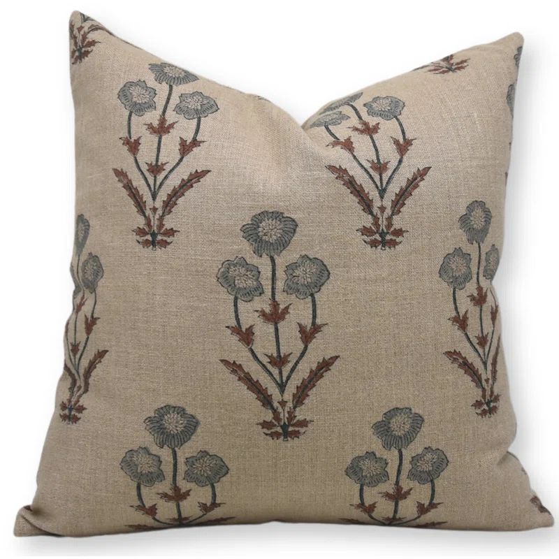 Floral Linen Indoor/Outdoor Pillow Cover | Wayfair North America