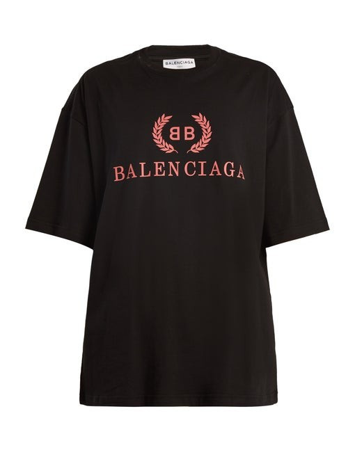 Crest-print cotton T-shirt | Balenciaga | Matches (UK)