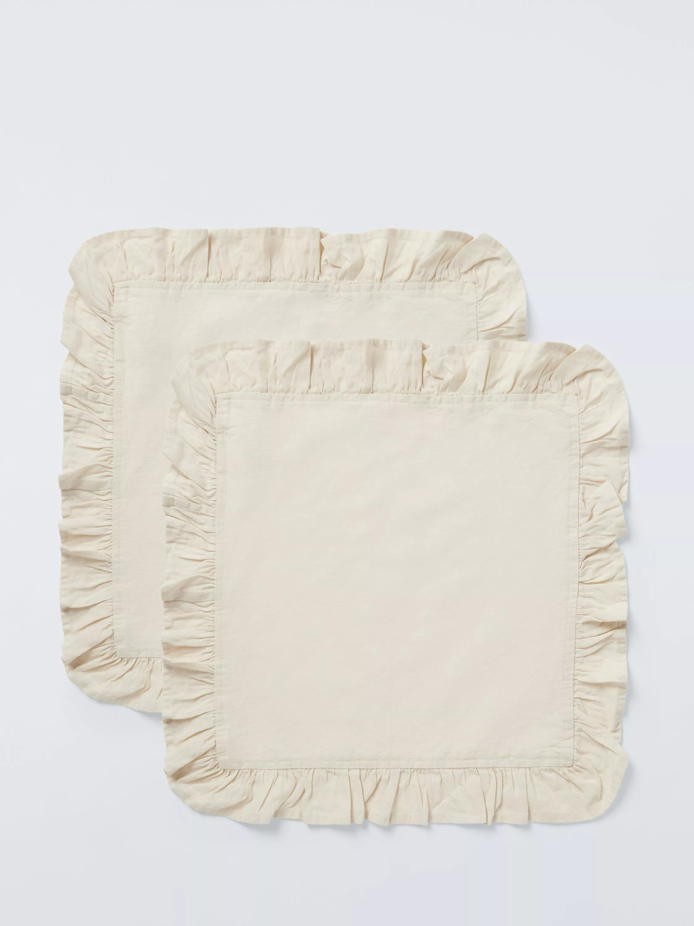 Ruffle Linen Cotton Napkins, Set of 2, Natural | John Lewis (UK)
