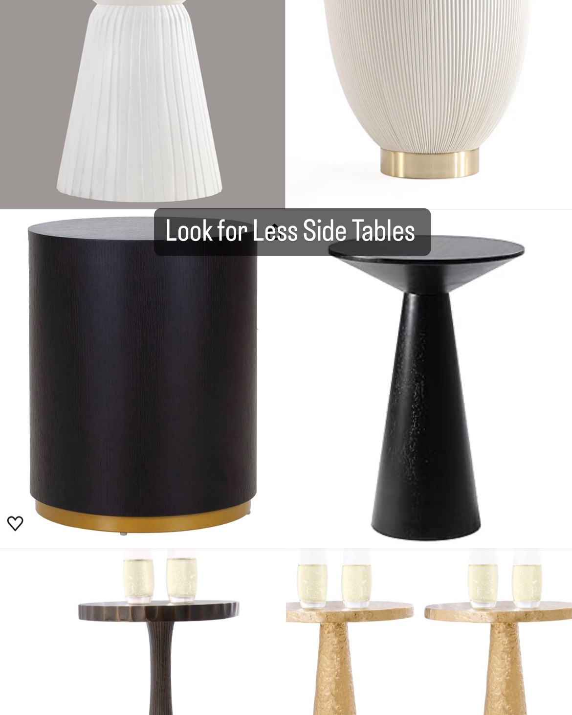 Look for Less & Luxury Side Tables 

#amazon #cb2 #sidetables #lookforlesssidetables #luxurysidetables