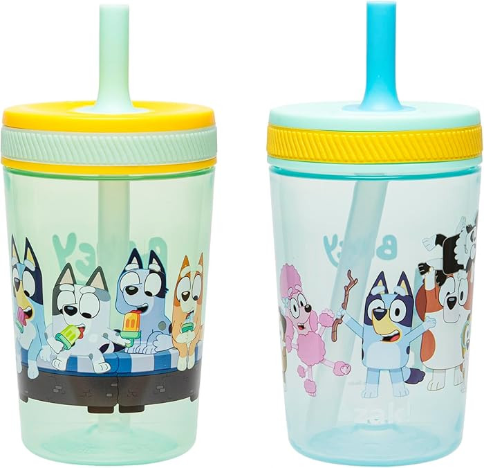 Zak Designs Bluey Kelso Toddler Cups For Travel or At Home, 15oz 2-Pack Durable Plastic Sippy Cup... | Amazon (US)