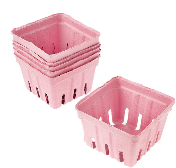 PASTEL Berry Baskets Natural Kraft Soft Pink Hot Pink Baby | Etsy | Etsy (US)