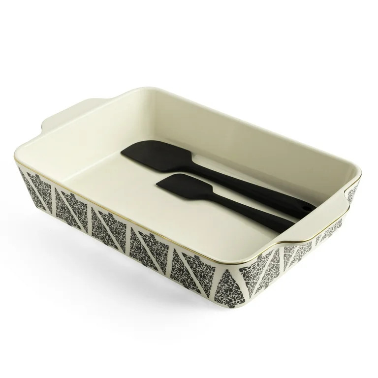 Thyme & Table Ceramic Baking Dish with Silicone Spatulas, Tree Pattern | Walmart (US)
