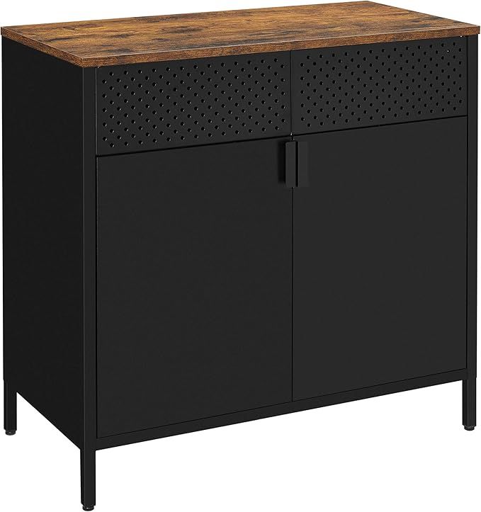 SONGMICS Storage Sideboard, Buffet Table with Adjustable Shelves, Floor Storage Cupboard, Steel Fram | Amazon (US)